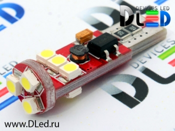   Светодиодная автолампа T10 - W5W - 9 SMD 3528 + Стабилизатор