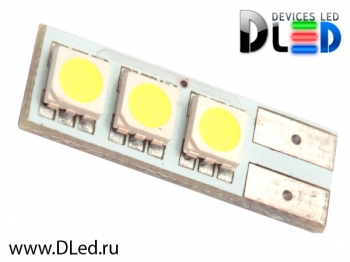   Светодиодная автолампа T10 - W5W - 3 SMD 5050 односторонняя