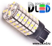   Светодиодная автолампа W21/5W - T20 - 7443 - W3х16q - 120 LED SMD3528 Красный-Белый