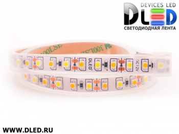   Лента светодиодная в трубке влагозащищенная IP67 SMD3528 120LED 1 белый + 1 теплый белый