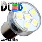   Светодиодная автолампа 1156 - PY21W - S25 - BA15s - 6 SMD 5050