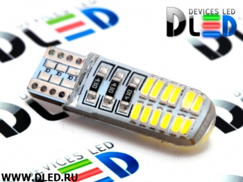   Автолампа светодиодная T10 - W5W - 24 SMD 7014