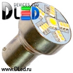   Светодиодная автолампа 1156 - PY21W - S25 - BA15s - SMD 5050 + 1210