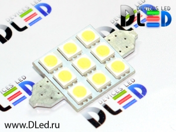   Светодиодная автолампа  C5W FEST 41мм SV8,5 - 9 SMD - IRON