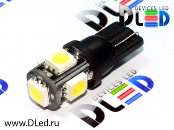   Светодиодная автолампа T10 - W5W - 5 SMD 5050 Black